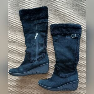 Guess faux fur and suede outdoor thick wedge sole winter boots